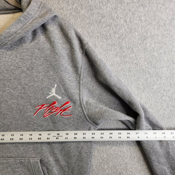 Jordan Hoodie Mens M Gray Flight Air Essentials Fleece Pullover Jumpman - Picture 10 of 14